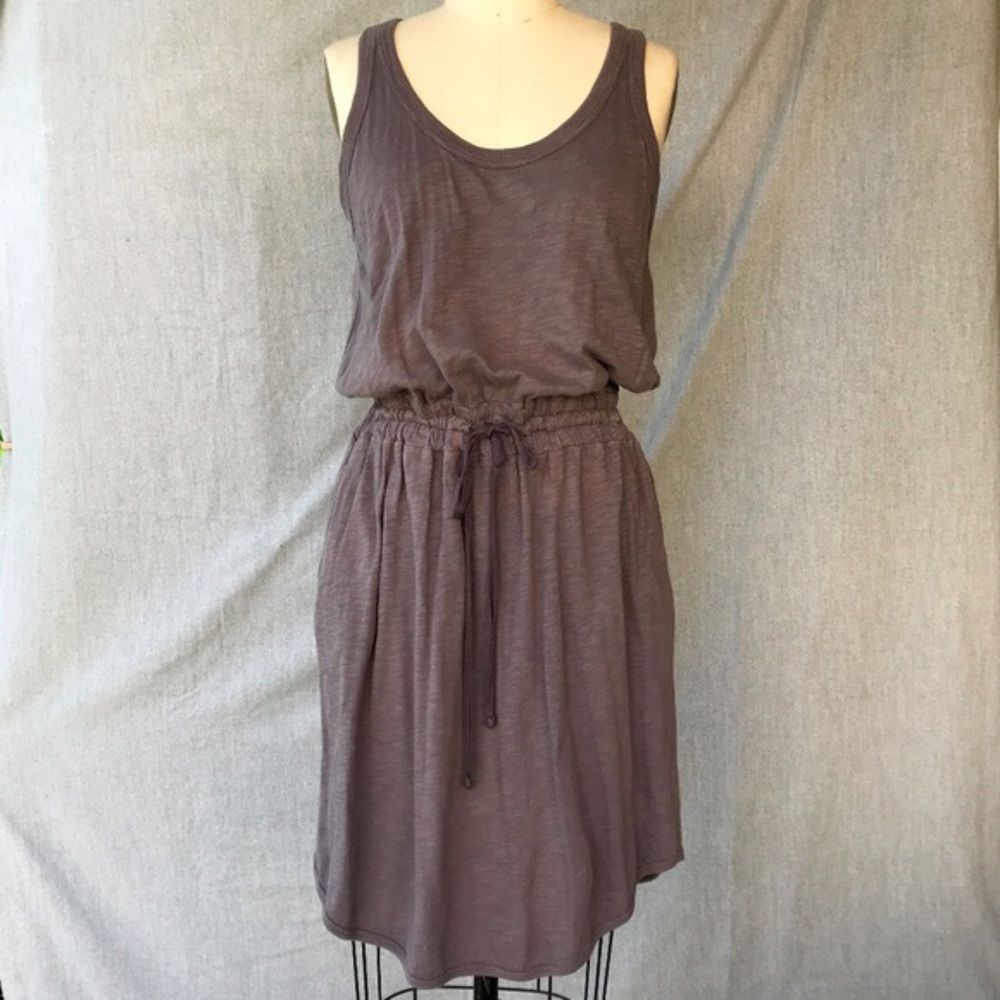 Wilt grey cinched waist cotton slub dress, size M